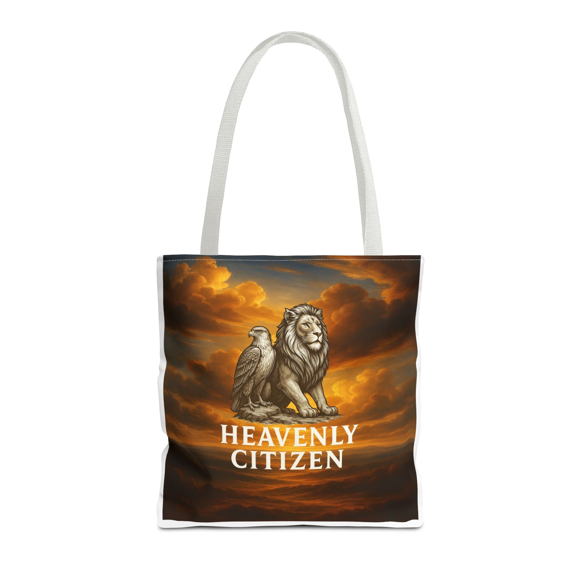 Heavenly Citizen Tote Bag — Lion & Eagle Inspirational Cloud Design