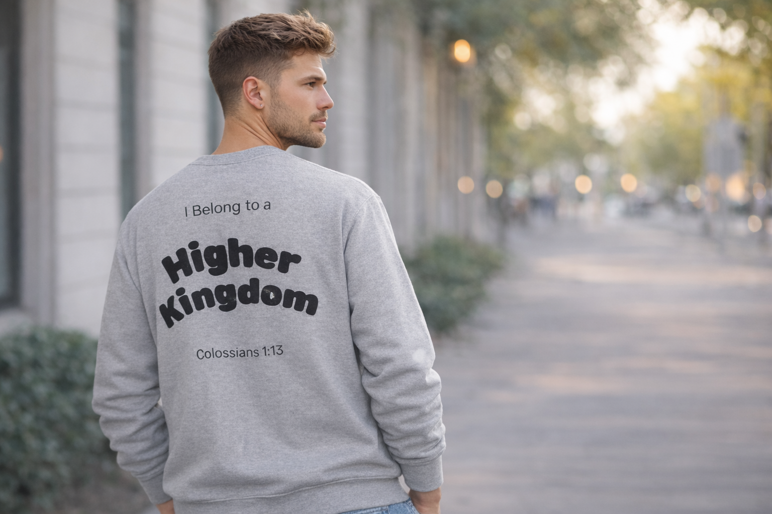 The King of Zion Sweatshirt — "I Belong to a Higher Kingdom" Christian Crewneck (Colossians 1:13)