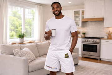 Men's Jogger Shorts — 'Heavenly Citizen' Minimal Script Athletic Shorts